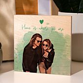 Foto op hout in Comic Stijl Vierkant