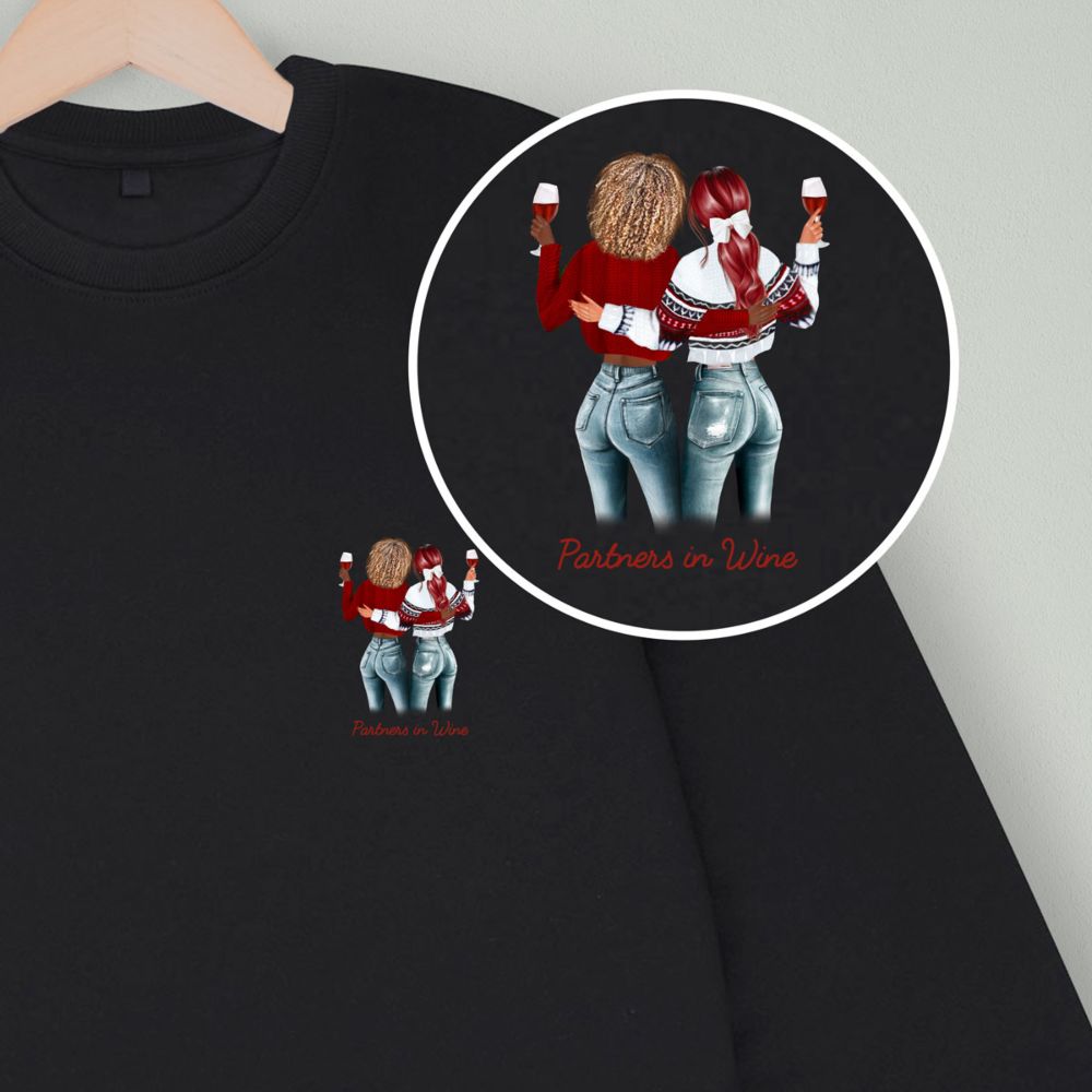 Gepersonaliseerde trui - illustratie twee vriendinnen