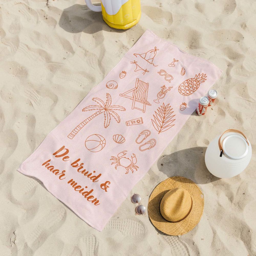 Gepersonaliseerde handdoek met symbolen en tekst