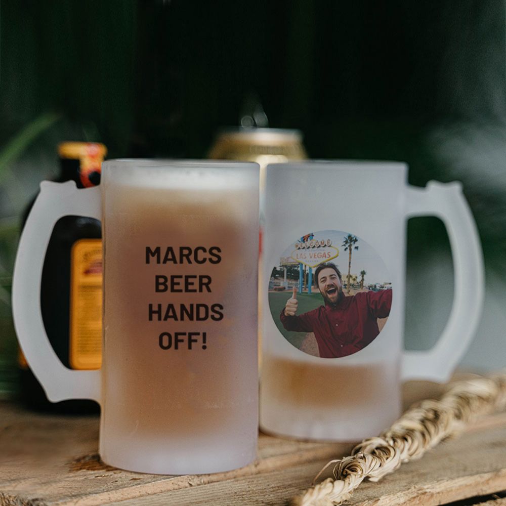 Personaliseerbare bierpul met foto en tekst