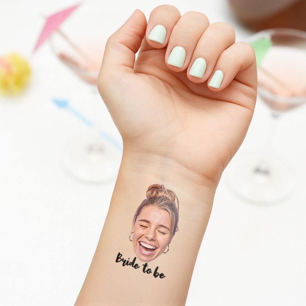 Gepersonaliseerde Nep Tattoos met Foto en Tekst set van 6