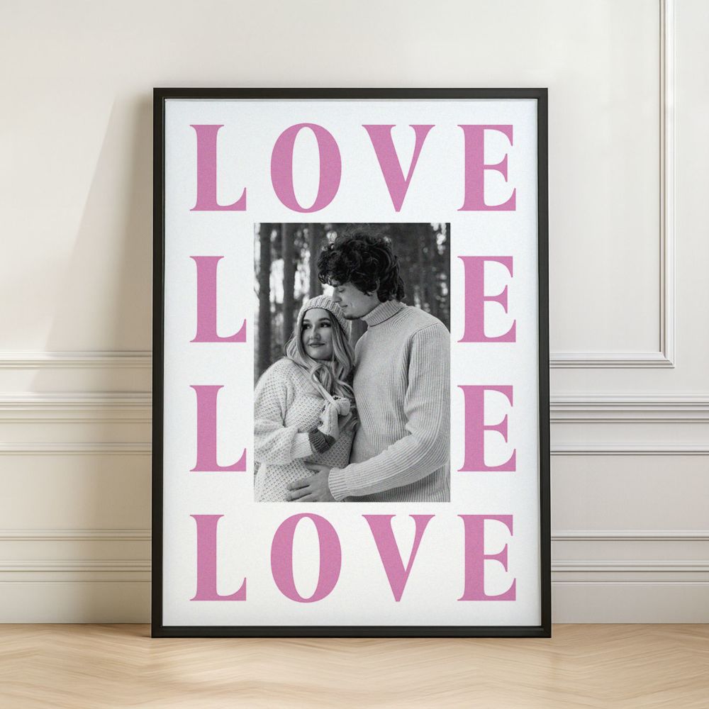 Gepersonaliseerde poster met Love Design en foto