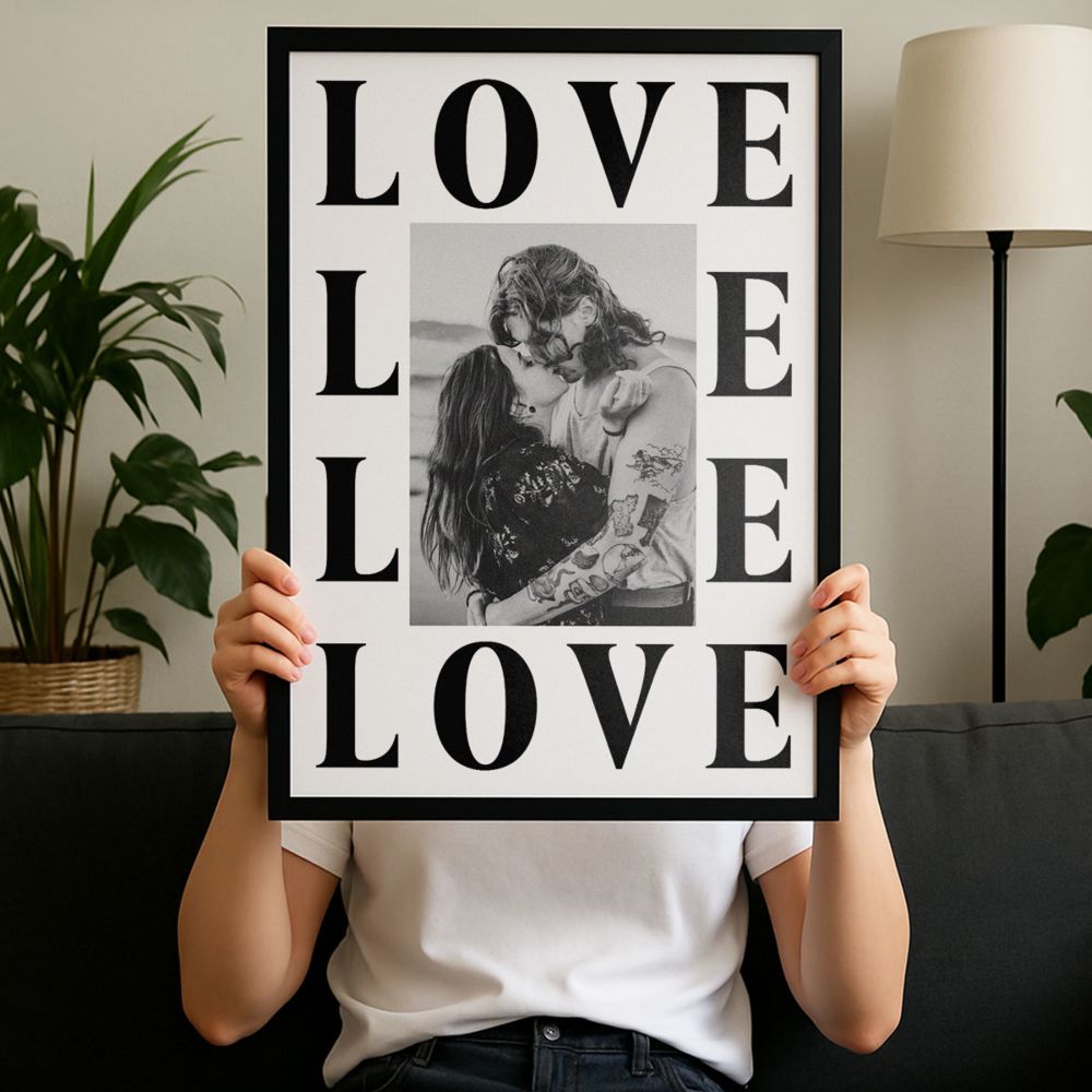 Gepersonaliseerde poster met Love Design en foto