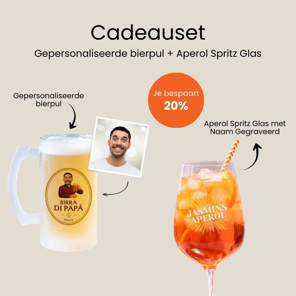 Cadeau set Aperol glas en bierpul