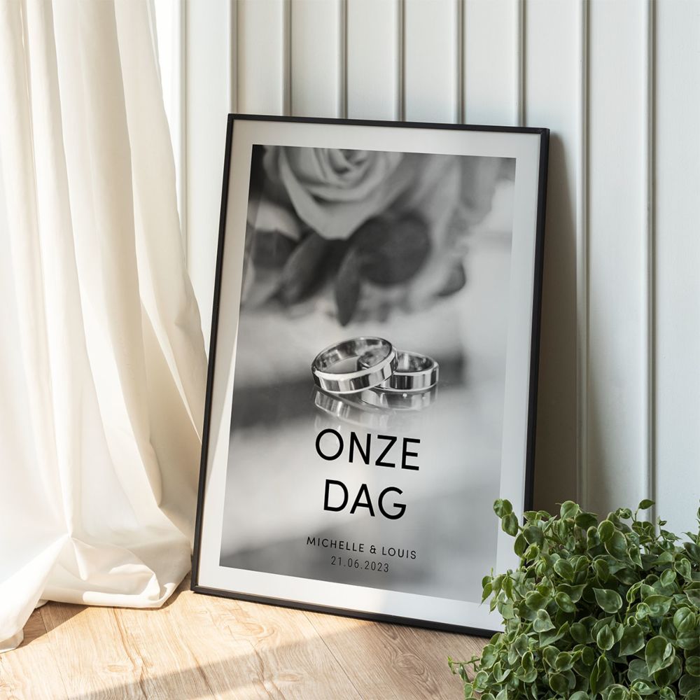 Gepersonaliseerde foto poster met tekst