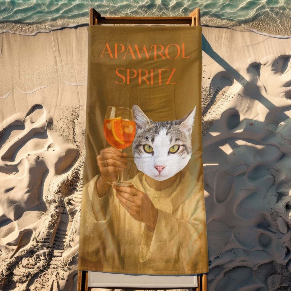 Gepersonaliseerde aperol handdoek met gezicht