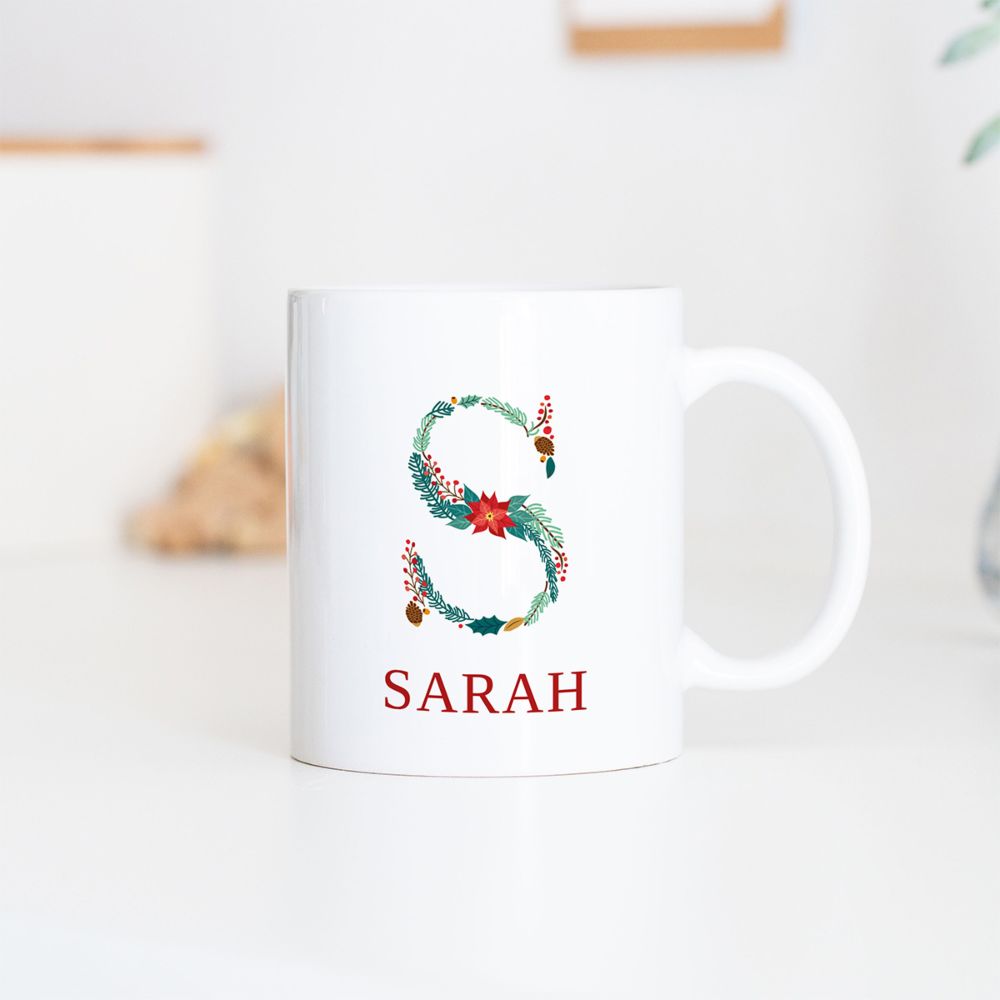 Gepersonaliseerde mok met winters monogram