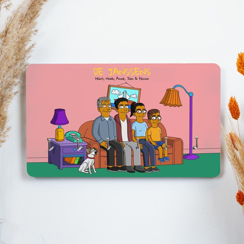 Gepersonaliseerd sleutelbord - illustratie cartoon familie