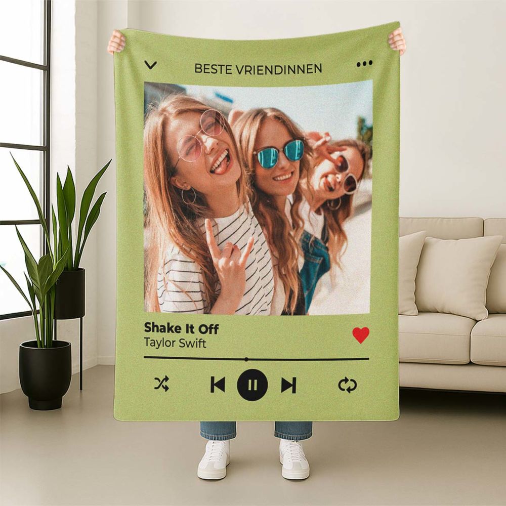 Gepersonaliseerd deken met foto en liedje