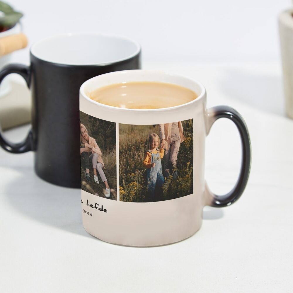 Gepersonaliseerde mok met 3 foto’s en tekst