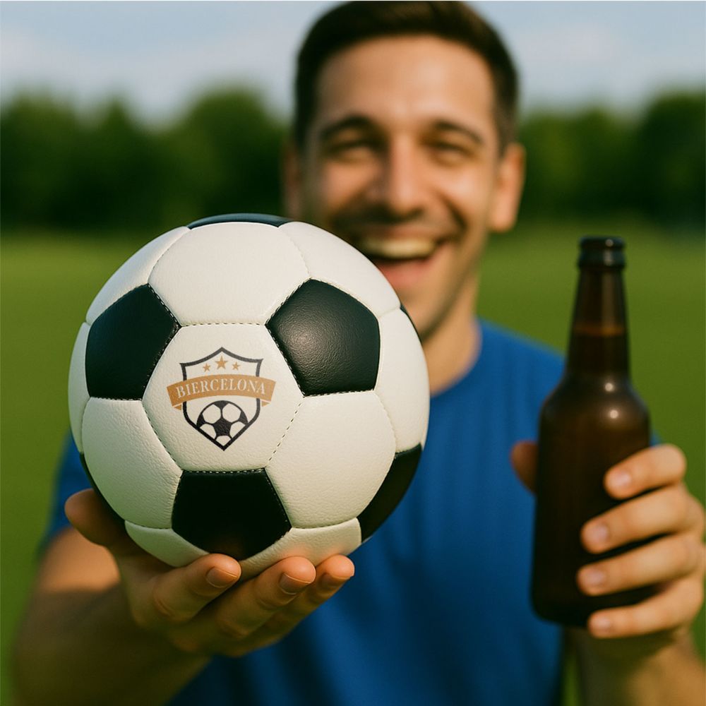 Gepersonaliseerde voetbal met tekst en wapen