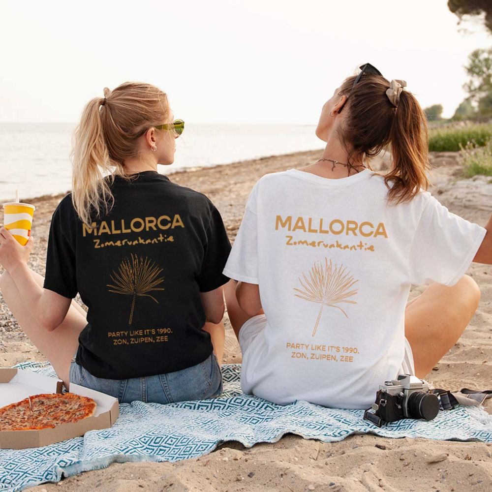 Gepersonaliseerd t-shirt met vakantie illustratie