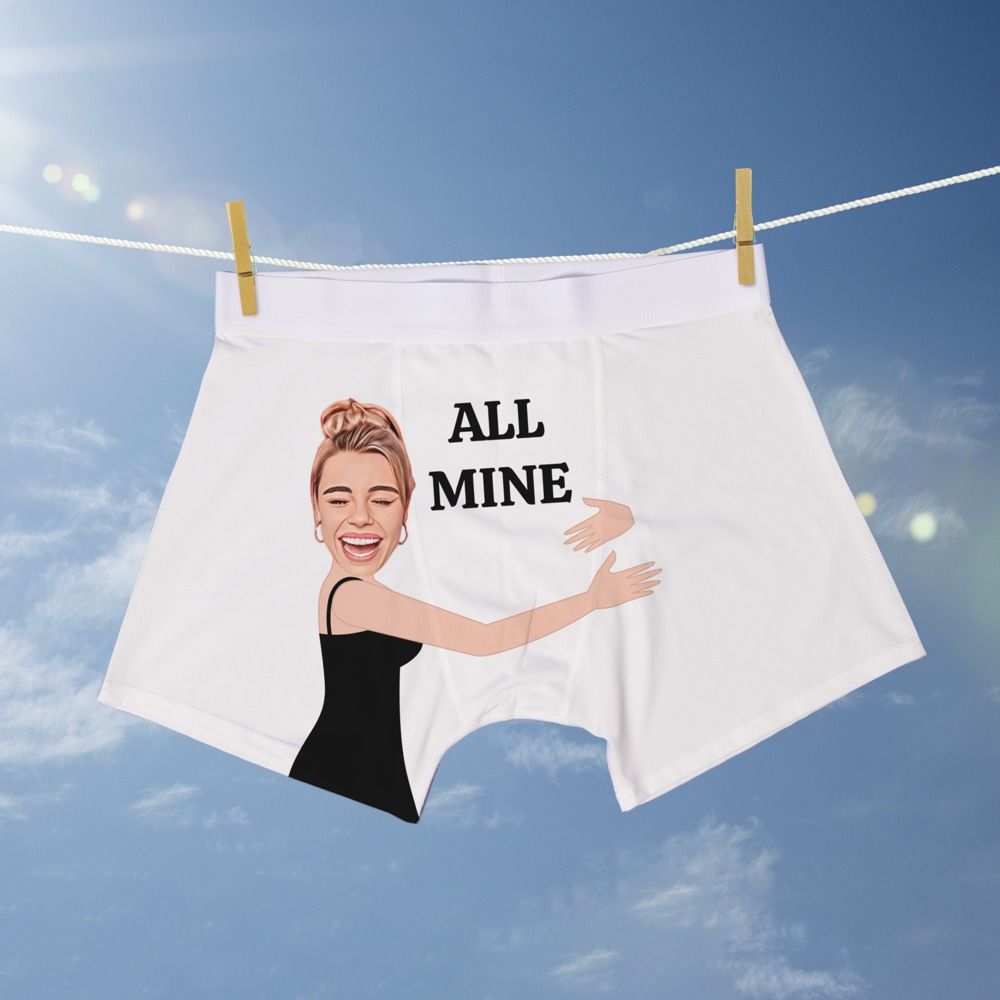 Gepersonaliseerde boxershort met gezicht en tekst