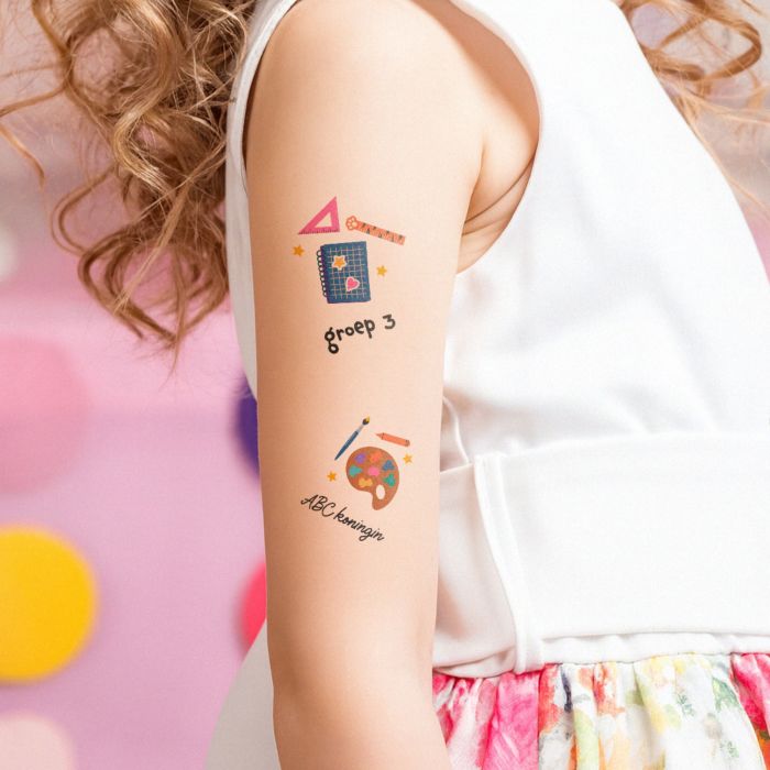 Gepersonaliseerde tattoos voor kinderen eerste schooldag