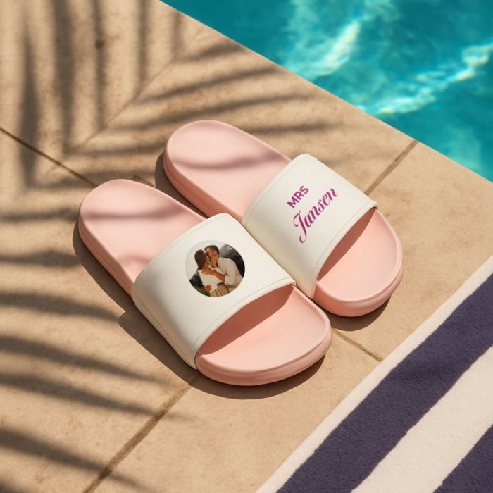 Gepersonaliseerde badslippers met foto en tekst