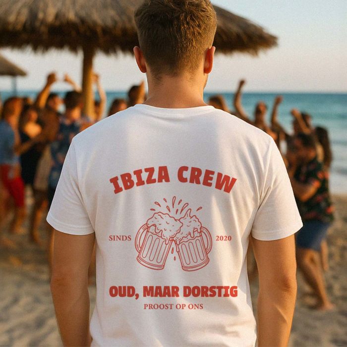 Gepersonaliseerd t-shirt met drinks en tekst