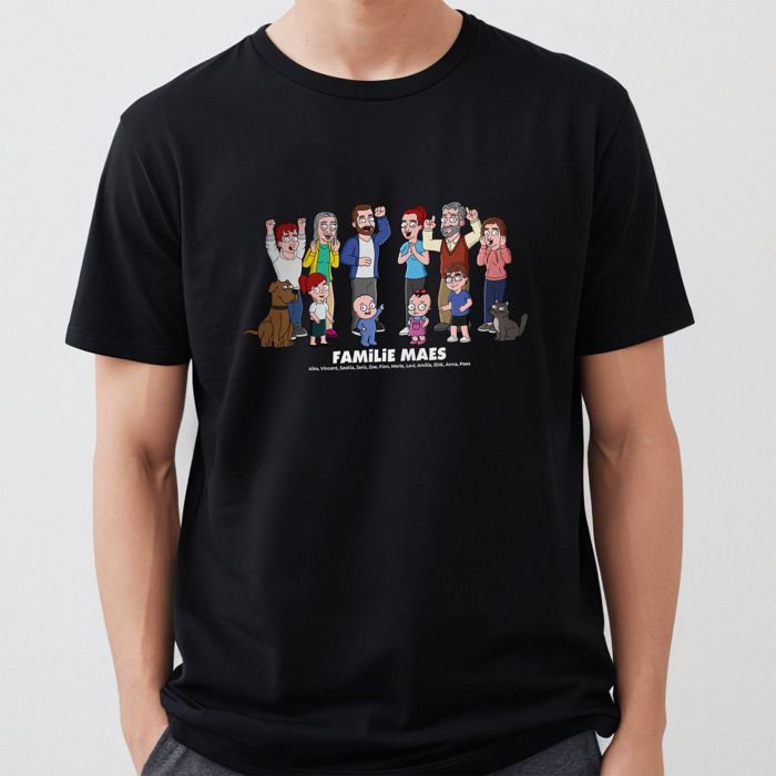Personalisierbare T-Shirt-Illustration Zeichentrick Familie