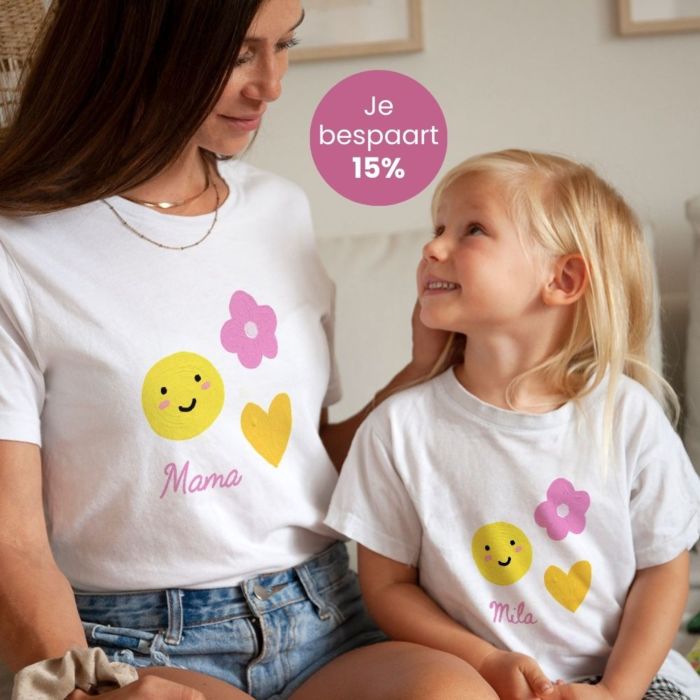Cadeauset T-shirts met kindertekening