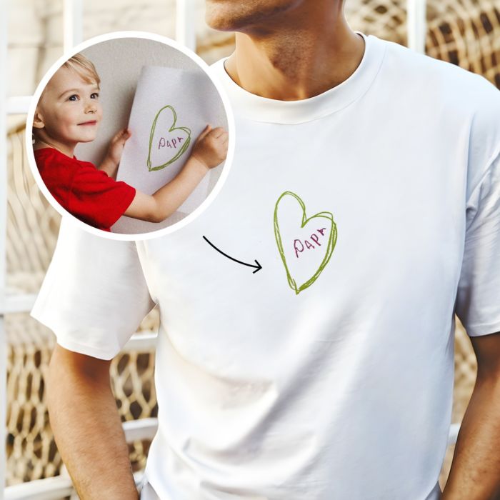 Gepersonaliseerd t-shirt met jouw tekening voorkant