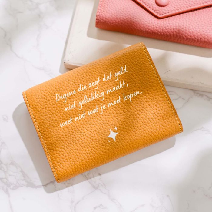 Gepersonaliseerde portemonnee tekst en symbool