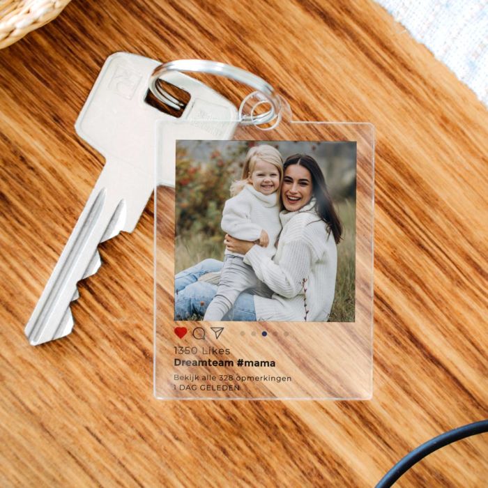 Gepersonaliseerde acryl sleutelhanger Instagram stijl