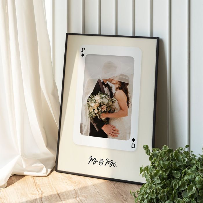 Gepersonaliseerde poster speelkaart met foto en tekst