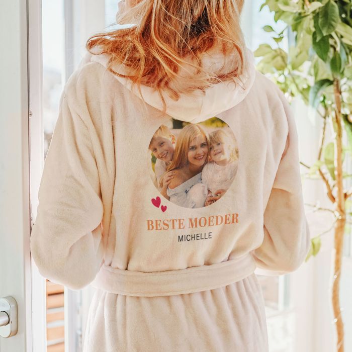 Gepersonaliseerde badjas met foto en naam