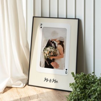 Gepersonaliseerde poster speelkaart met foto en tekst